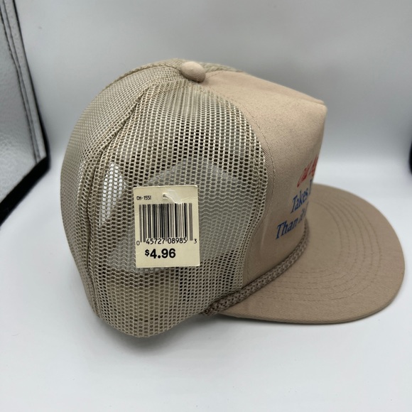 Vintage trucker hat funny quote about age, tan NWT, SnapBack mesh cap - Picture 5 of 8